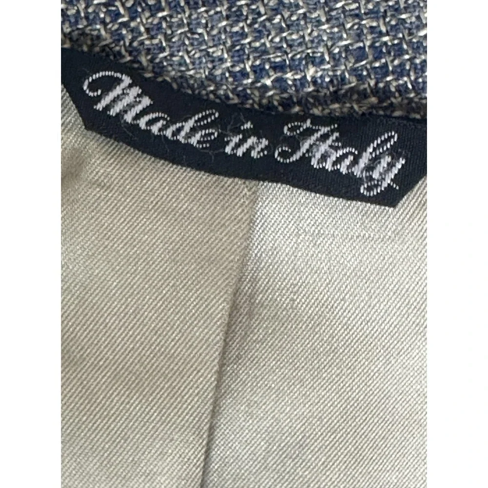 Vito‎ Rufolo Blazer Mens 44 Long Gray Check Wool Silk Made in Italy Sport Coat